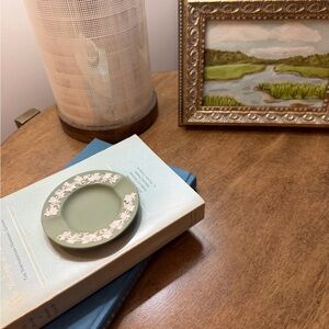 Vintage Sage Wedgewood Jasperware Trinket Dish